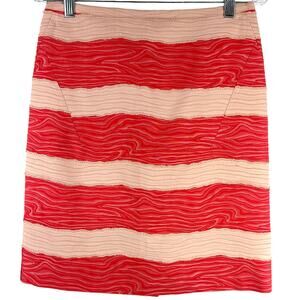 Piazza Sempione Cotton Silk Blend Textured Striped Mini Skirt Size 42 (US 6) EUC